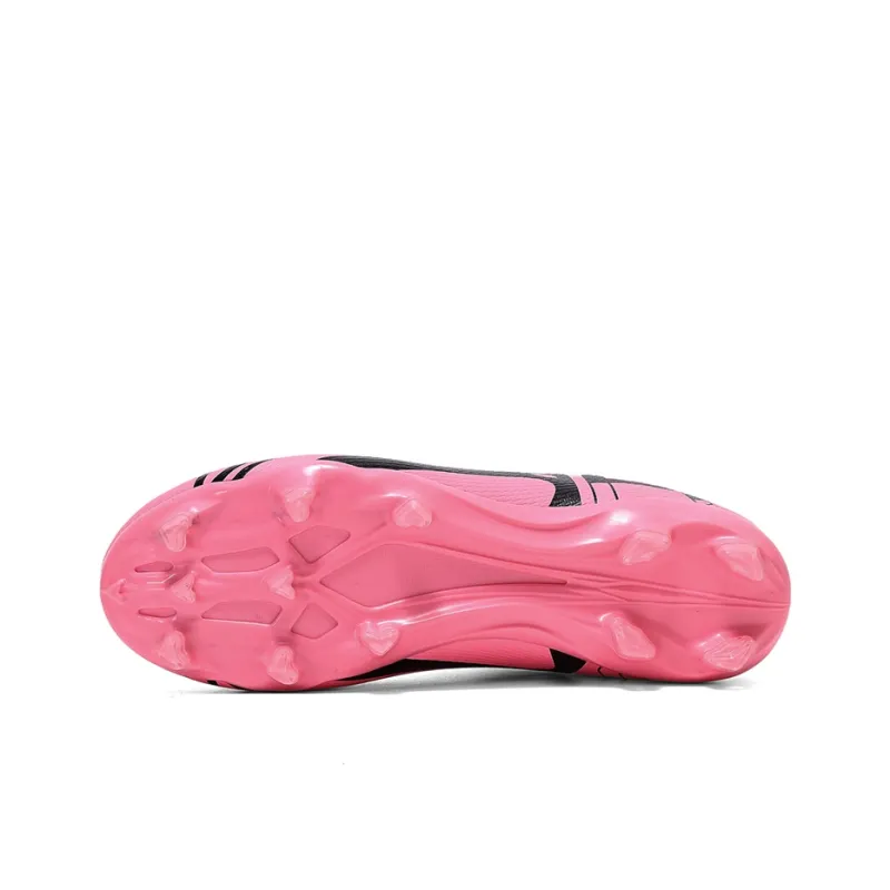 Kuding Soccer Shoes Unisex High Top Pink/Black/Beige-2