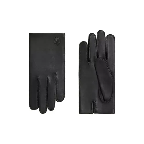 HERMES Lambskin Gloves Men's Black