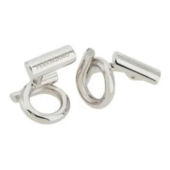 FERRAGAMO Brass Cufflinks Men's Palladium Color
