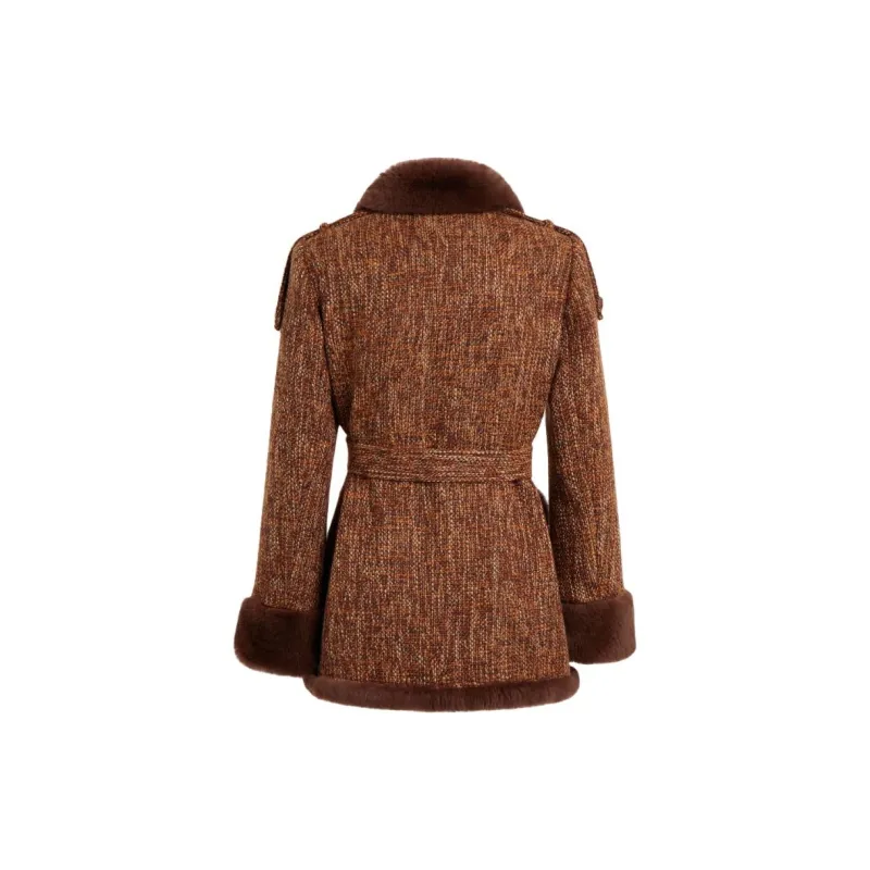 AUI Velvet feel Coat Women's Maillard Style Color-3