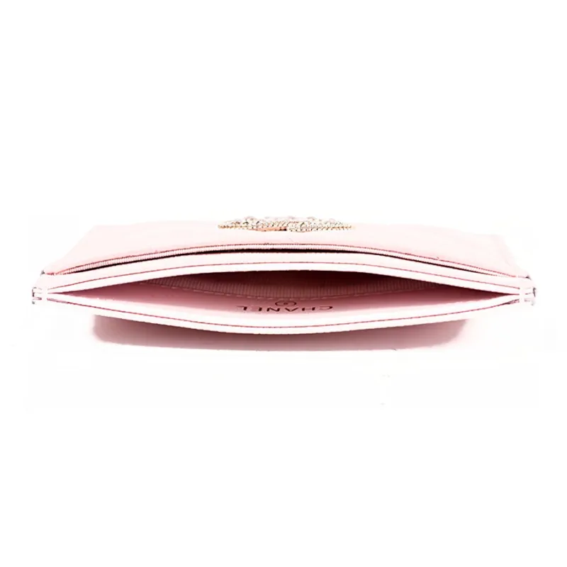 CHANEL 22SS Grain Embossed Cow Leather Card Holder Women's Pink-2