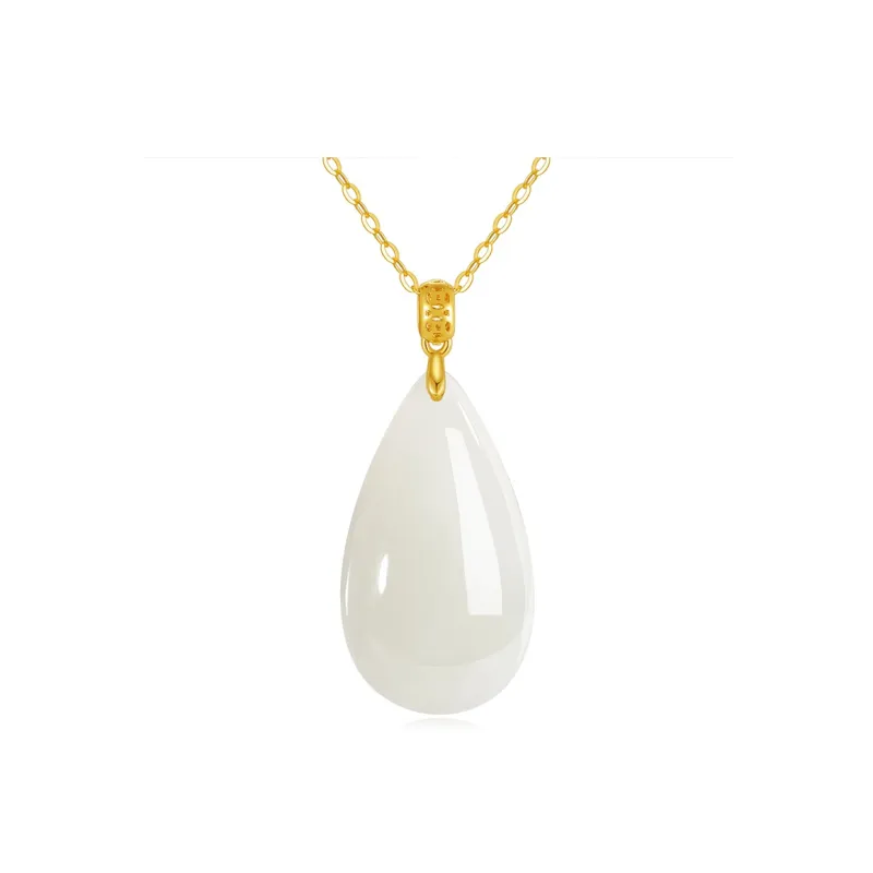 YUANYUXIANG Hetian Jade Necklaces White Jade Women's-0