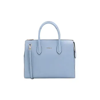 Furla Pin Cow Leather Tote Bag Shopping Bag Shoulder Bag Crossbody Bag Handbag Medium Size Women's Blue