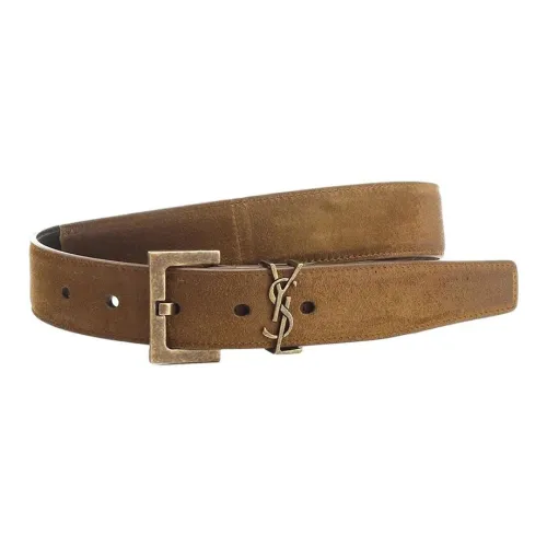 SAINT LAURENT Leather Leather Belts Men's Brown -