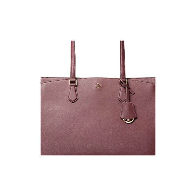 TORY BURCH Robinson Leather Tote Bag, Shoulder Bag Women's Burgundy-1