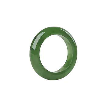 Zhen Yu Zhen Pin Hetian Jade Rings Pale Greenish White Jade Unisex