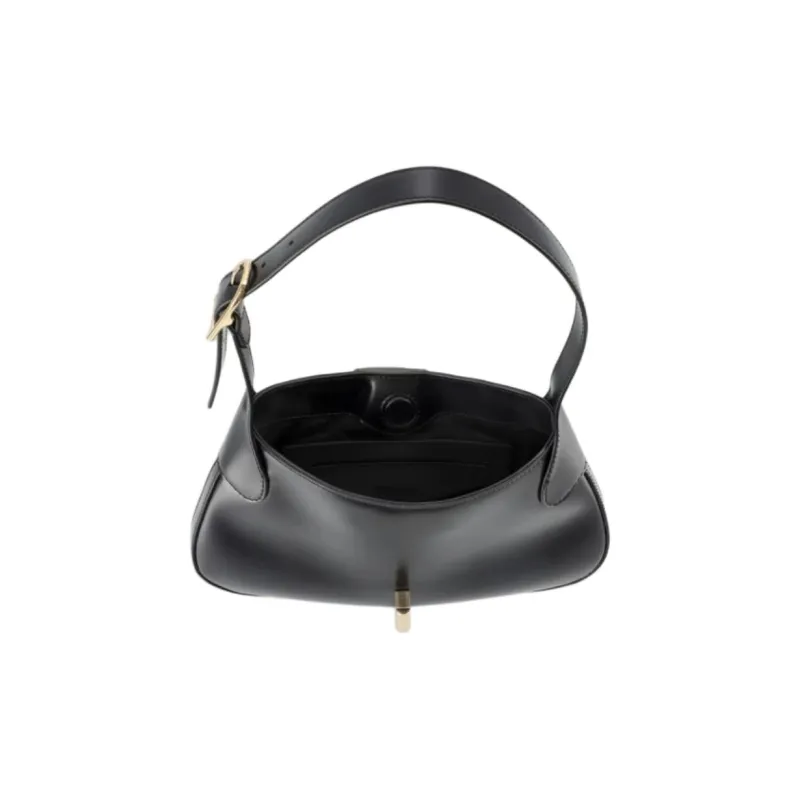 Sandro Cow Leather Handbag Shoulder Bag Medium Size Women's Black-2