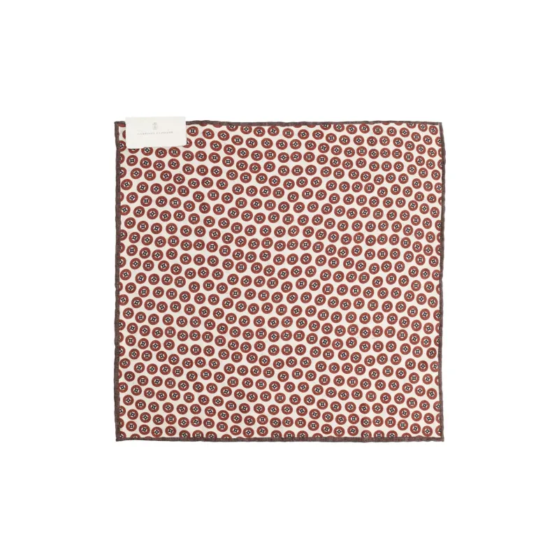 Brunello Cucinelli Logo Patch Graphic Printed Pocket Square-1