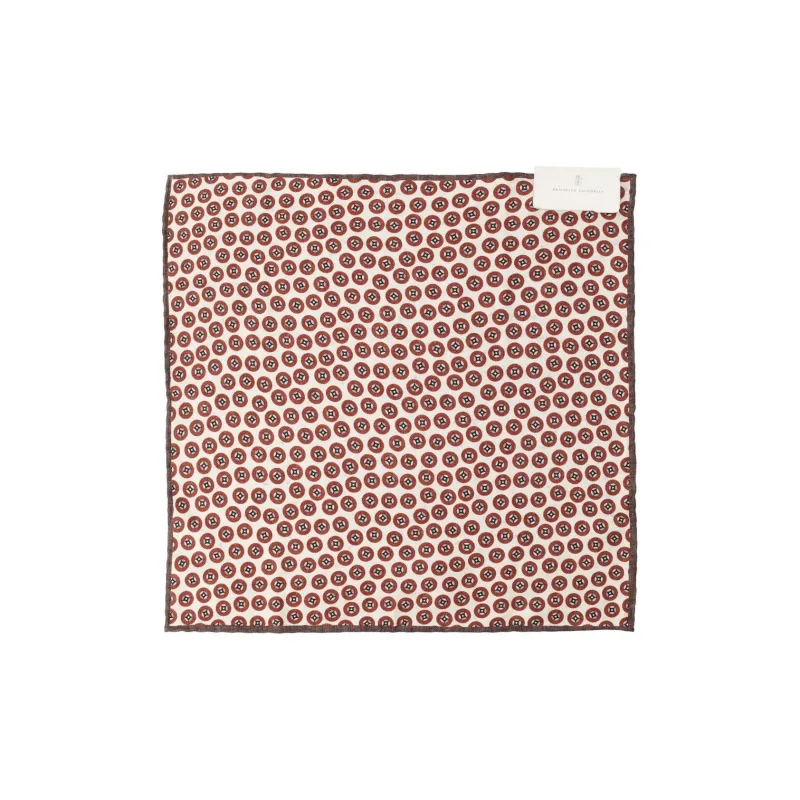 Brunello Cucinelli Logo Patch Graphic Printed Pocket Square-0