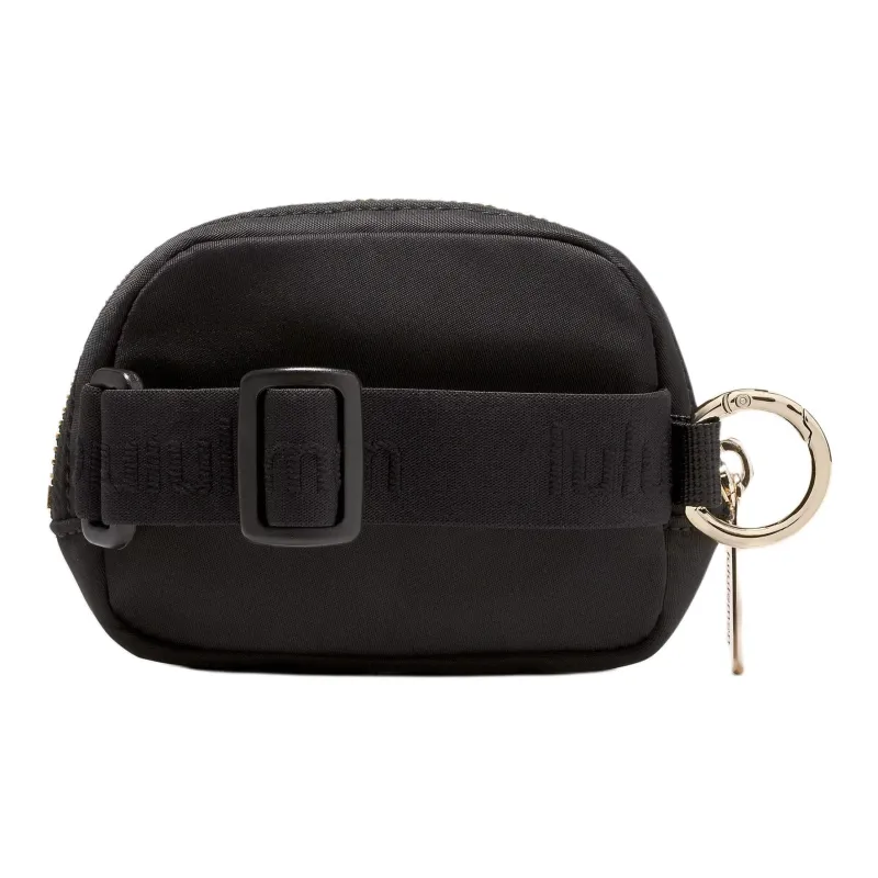 Lululemon Everywhere Nylon Coin Purse Nano Unisex Black & Gold-1