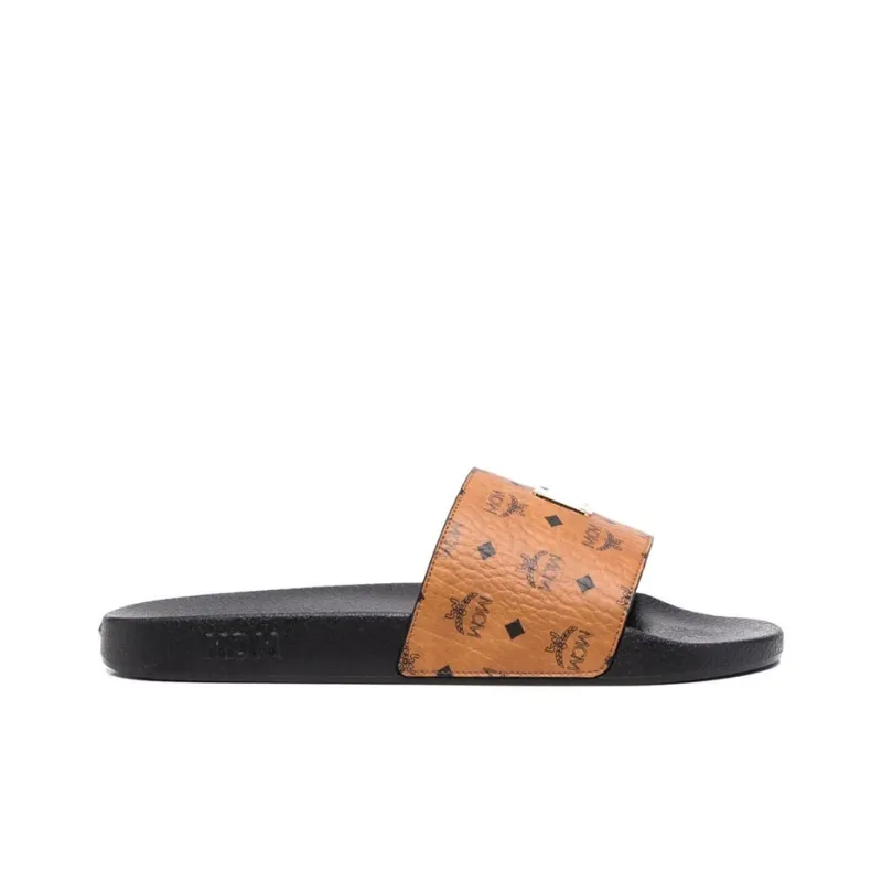 MCM Visetos Slide Cognac-1