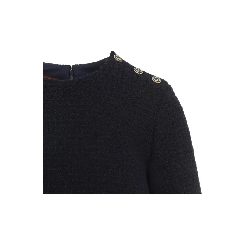 GUCCI Damier Boucle Long Sleeve Dress-2