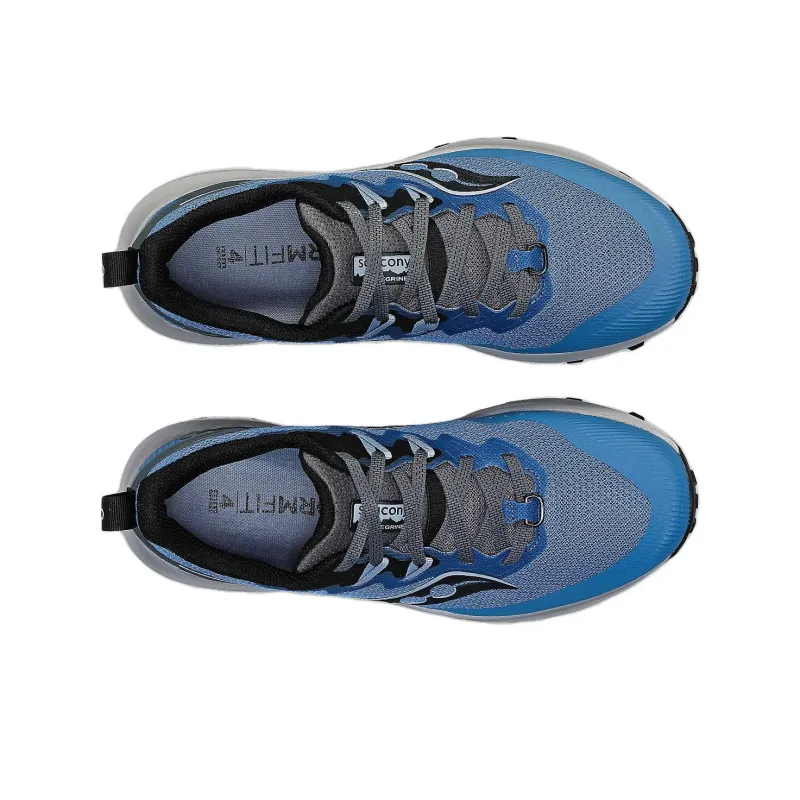 Saucony PEREGRINE 14 Anti Slip Wear Resistant Low Top Trail Running Shoes Women's Blue Gray-3