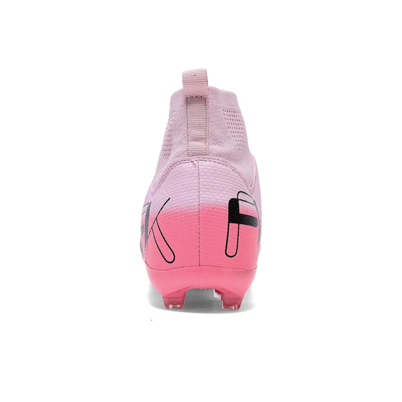 LaLapig Durable Lightweight Cushioning High Top Kids' Soccer Shoes Pink Teenagers-3