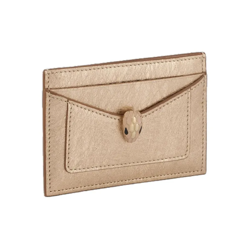 BVLGARI Serpenti Forever Series Calfskin Card Holder Women's Light Gold-0