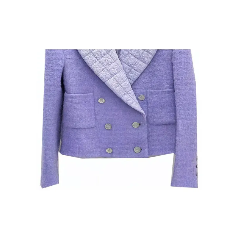 CHANEL Jackets Coats Women's Purple-7