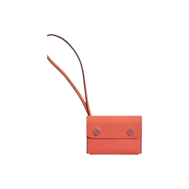 HERMES Epsom Leather Wallets Shoulder Bag Crossbody Bag Women's Orange-1