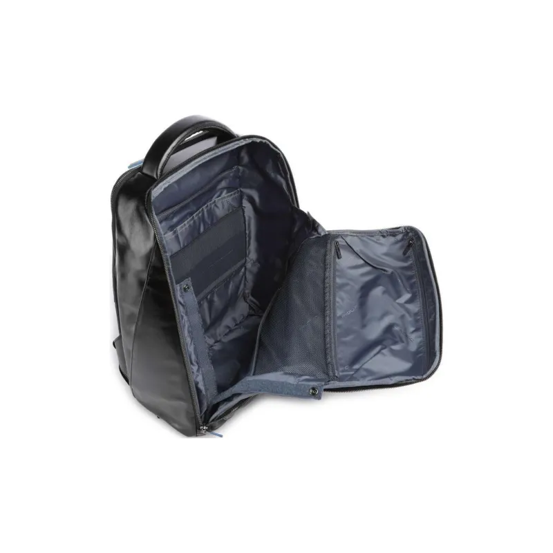 PIQUADRO Grain Cow Leather Backpack Unisex Black-2