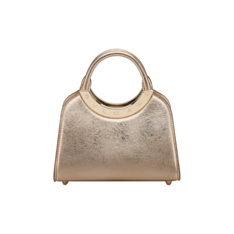 BVLGARI Calfskin Shoulder Bag Crossbody Bag Handbag Mini Women's Light Gold-0
