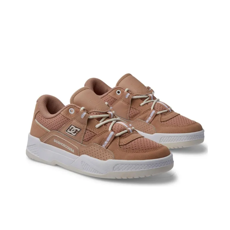 DC Shoes Construct Anti Slip Wear Resistant Low Top Skateboard Shoes Women's Brown-2
