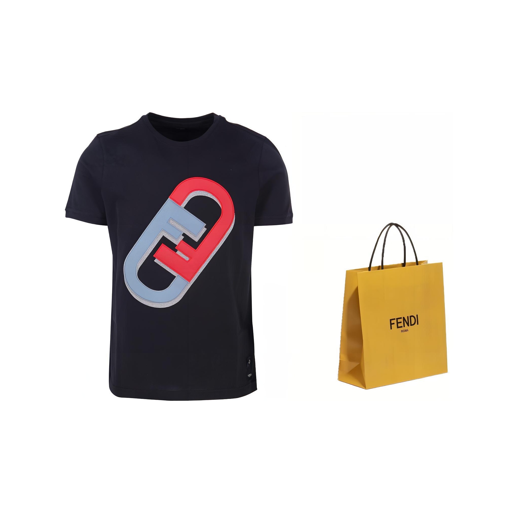 FENDI T Shirts Men Black POIZON