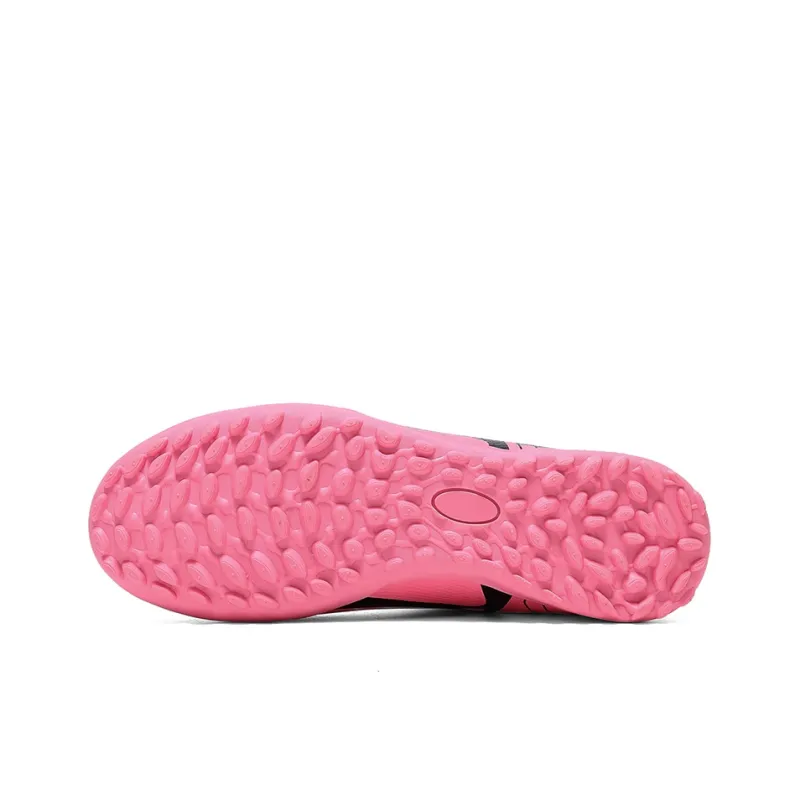 Kuding Soccer Shoes Unisex High Top Pink/Black/Beige-10