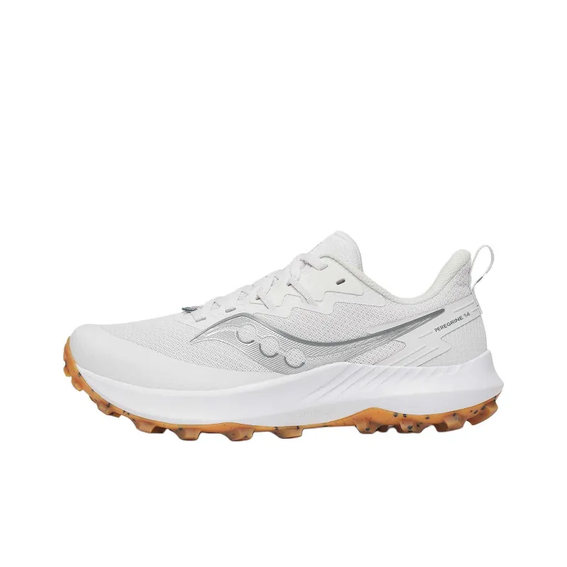 Saucony PEREGRINE 14 Anti Slip Wear Resistant Low Top Trail Running Shoes Women's White-0