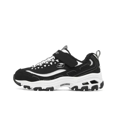 skechers Toes Slip Resistant Anti Kick Abrasion Resistant Low Top Kids Lifestyle Shoes Black White Teenagers