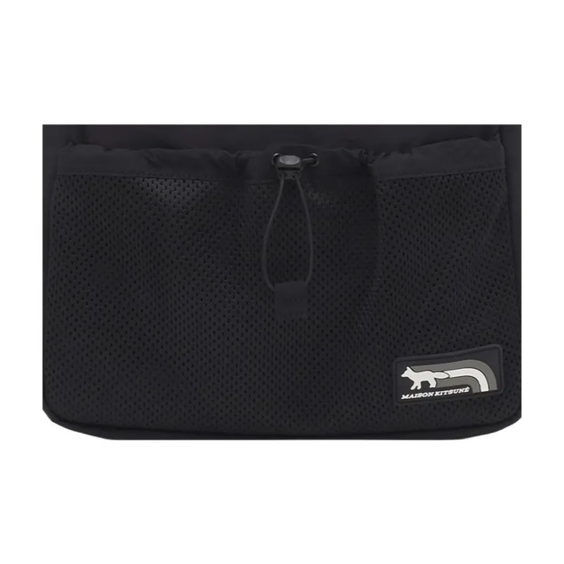 Maison Kitsune Fabric Portable Crossbody Bag Shoulder Bag Medium Size Women's Black-6