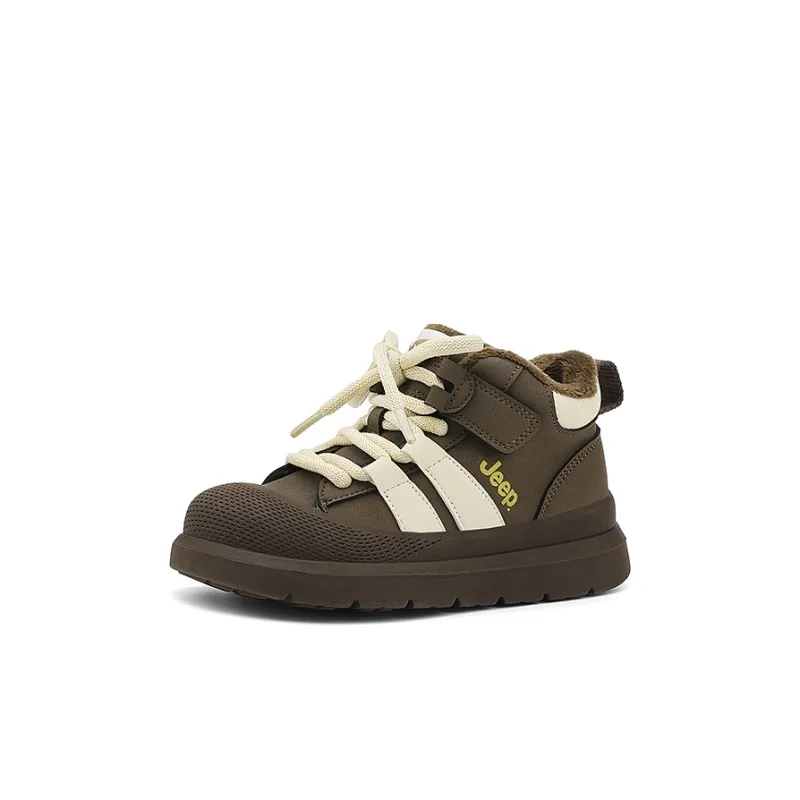 Jeep Cushioning, Wear Resistant Kids Lifestyle Shoes Dark Brown White Kids'-1