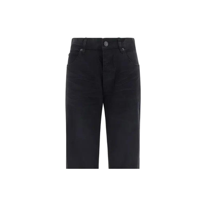 Balenciaga Low Waist Straight Pants Black-5