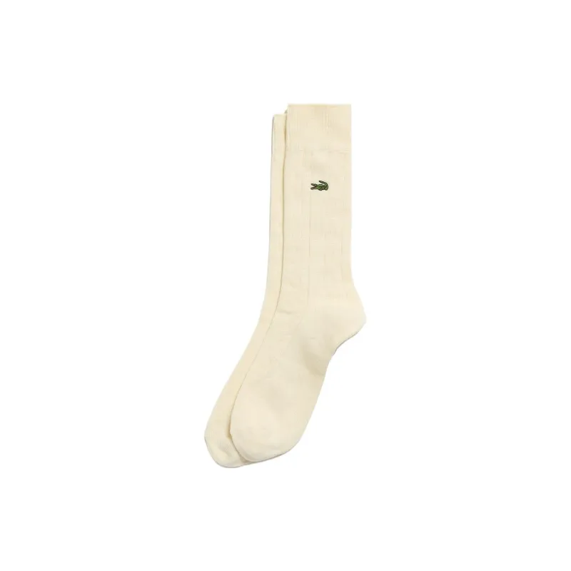 LACOSTE Mid Calf Socks Men's 1 Pack White-0