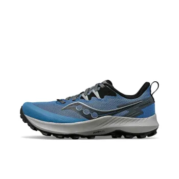 Saucony PEREGRINE 14 Anti Slip Wear Resistant Low Top Trail Running Shoes Women's Blue Gray