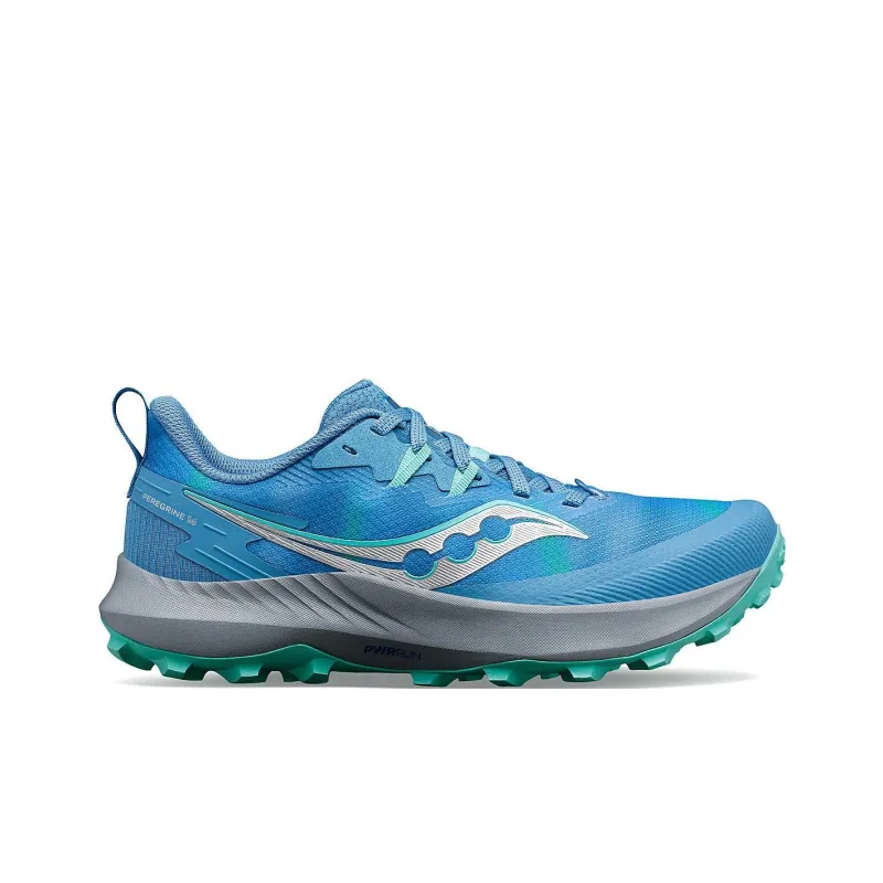 Saucony PEREGRINE 14 Anti Slip Wear Resistant Low Top Trail Running Shoes Women's Blue-1
