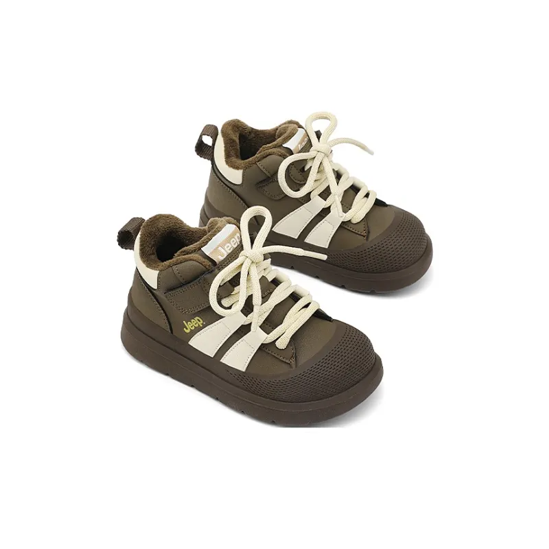 Jeep Cushioning, Wear Resistant Kids Lifestyle Shoes Dark Brown White Kids'-6