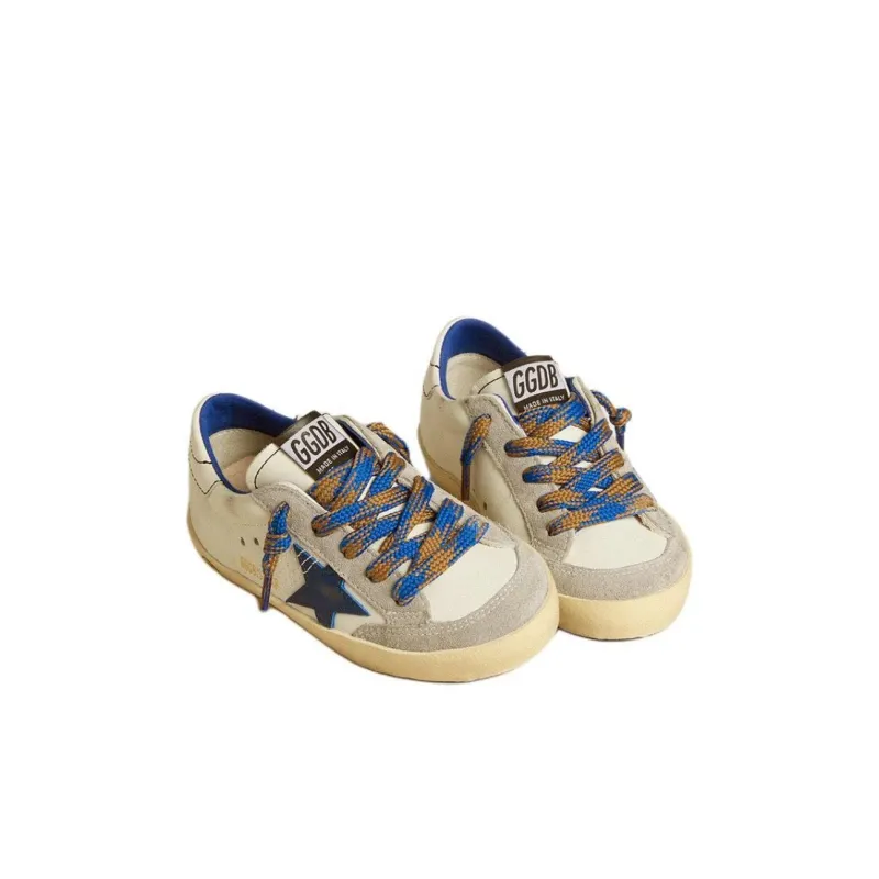 Golden Goose Super Star Low Top Kids' Skateboarding Shoes Blue White Kids'-2