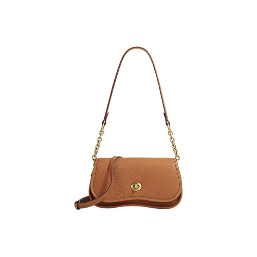 COOGI Cow Leather Shoulder Bag Crossbody Bag Regular Women's Brown/Gray