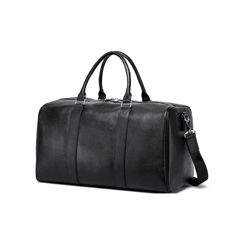 FAIRWHALE Top Grain Cow Leather Travel Bag Regular Men's Black-1