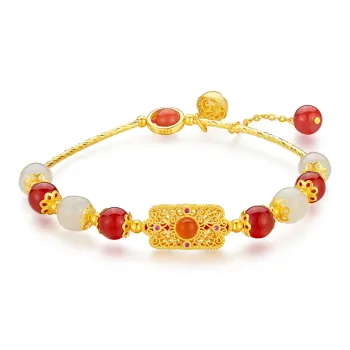 DONGFANGJIE Hetian Jade Bracelets Pale Greenish White Jade Women's