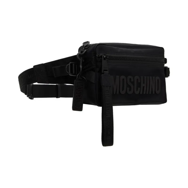 MOSCHINO Nylon One Shoulder Crossbody Sling Bags Men's Black-1