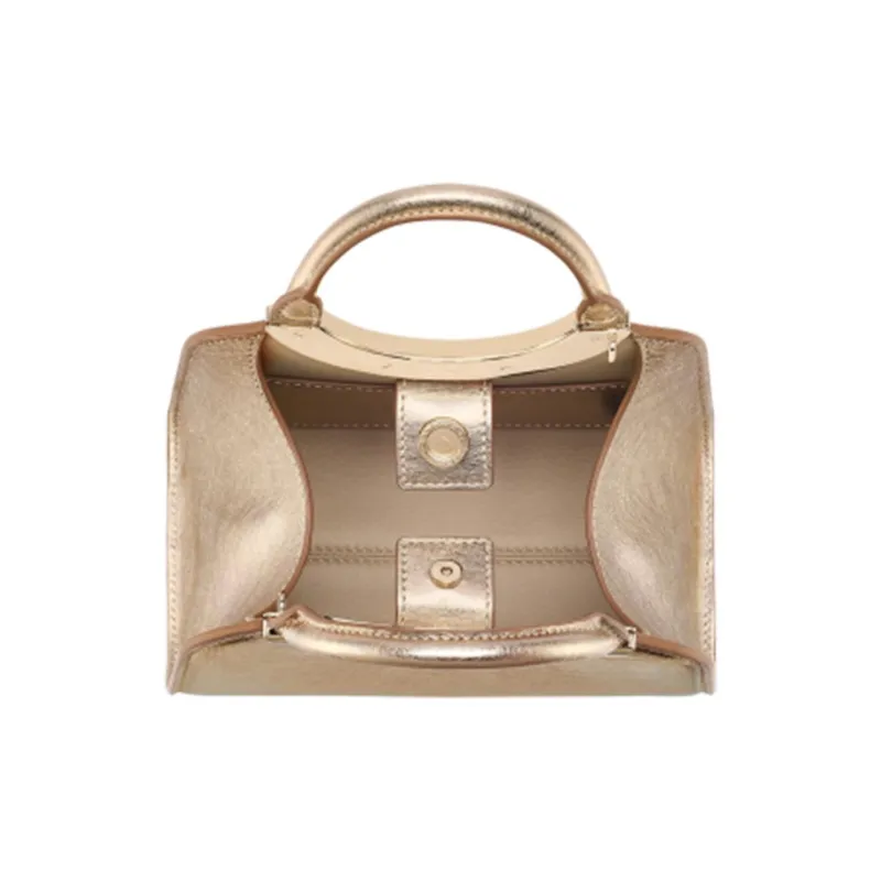BVLGARI Calfskin Shoulder Bag Crossbody Bag Handbag Mini Women's Light Gold-2