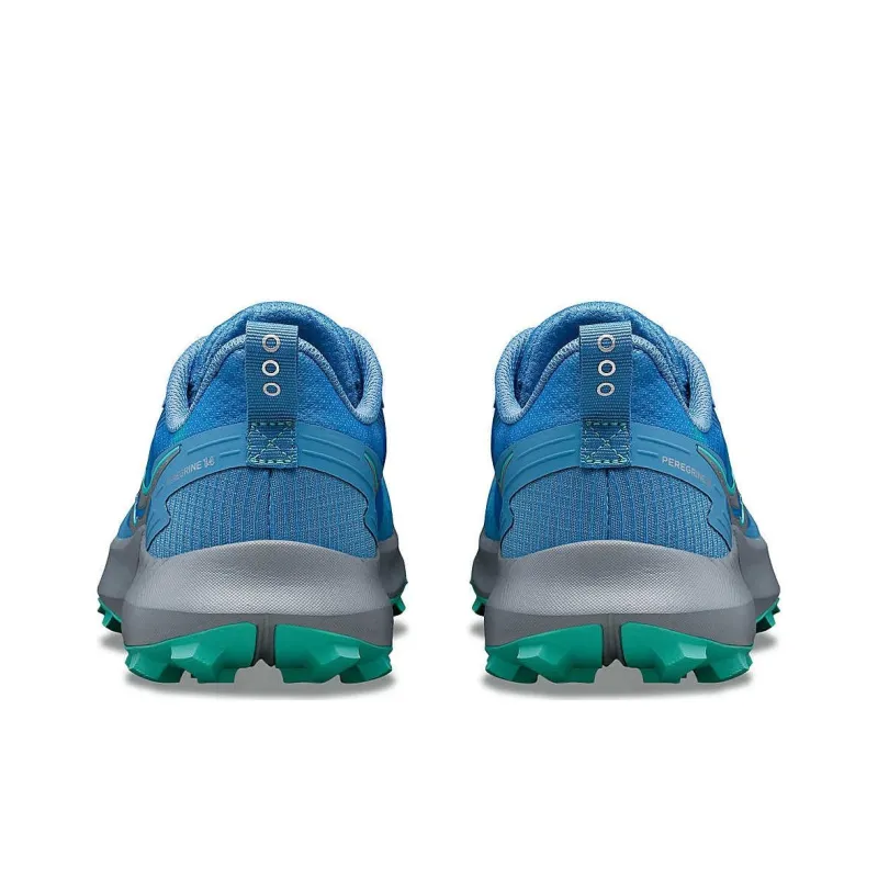 Saucony PEREGRINE 14 Anti Slip Wear Resistant Low Top Trail Running Shoes Women's Blue-4
