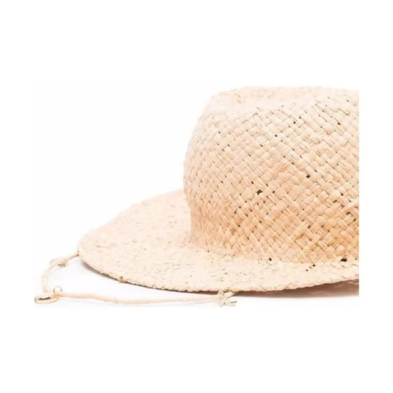 RUSLAN BAGINSKIY Woven Straw Fedora Hat-1