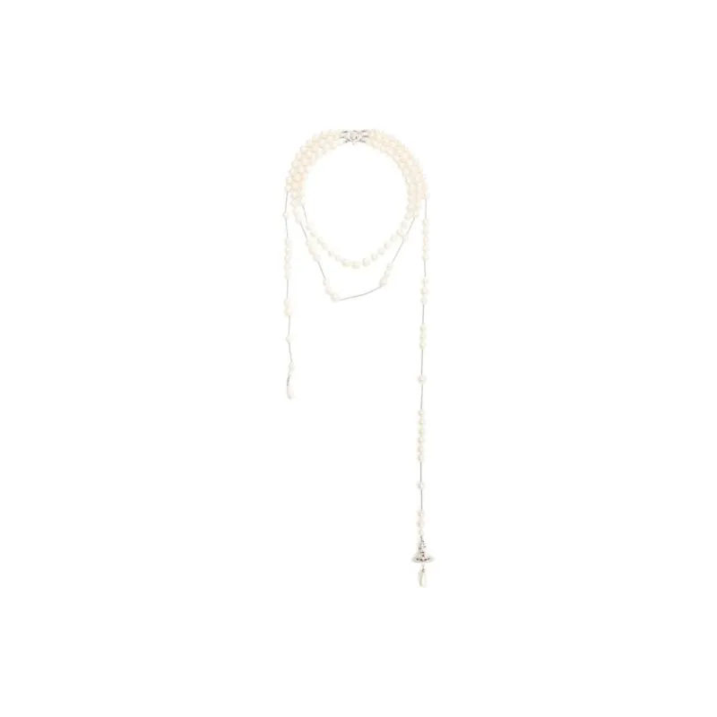 Vivienne Westwood Pearl embellished Wraparound Necklace-0
