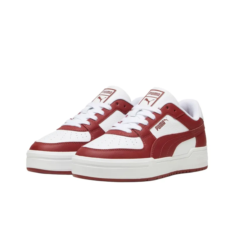 PUMA Ca Pro Anti Slip Wear Resistant Low Top Skateboard Shoes Unisex White Red-2