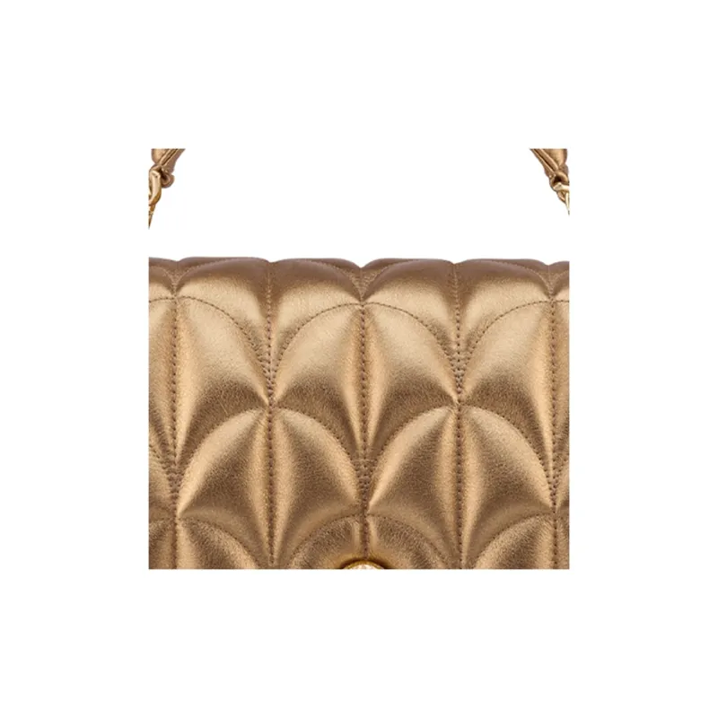 BVLGARI SERPENTI Calfskin Shoulder Bag Crossbody Bag Handbag Women's Gold-5