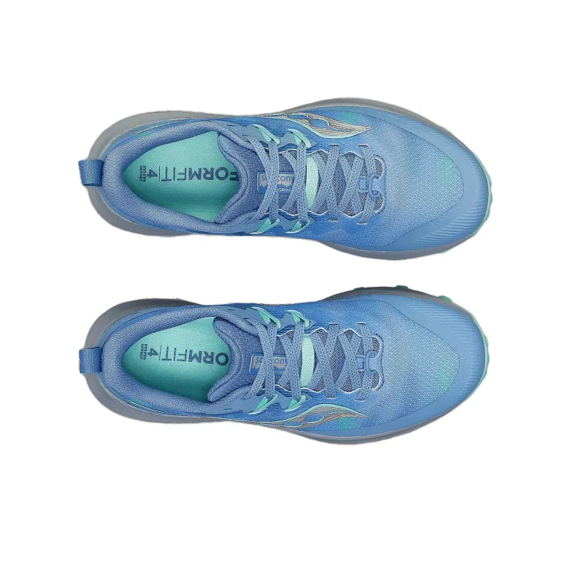 Saucony PEREGRINE 14 Anti Slip Wear Resistant Low Top Trail Running Shoes Women's Blue-3