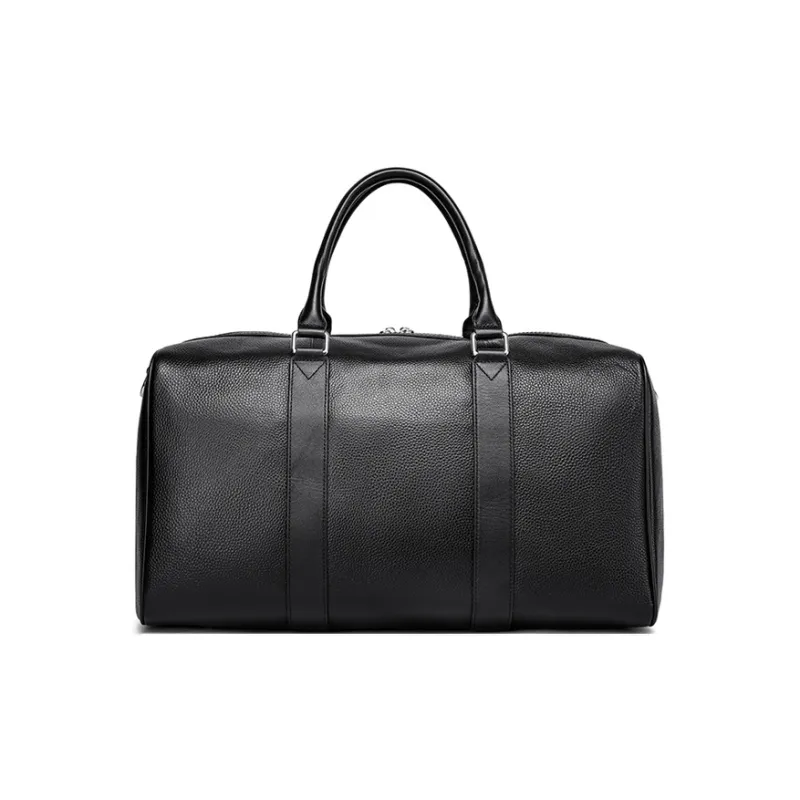 FAIRWHALE Top Grain Cow Leather Travel Bag Regular Men's Black-4