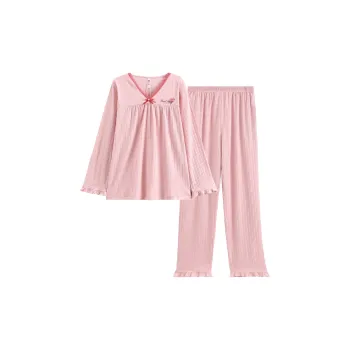 FENTENG Pajama Set Women's Pastel Pink