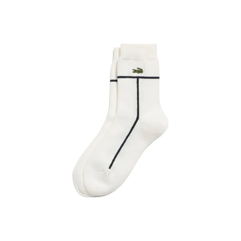 LACOSTE Mid Calf Socks Men's 1 Pack White-0